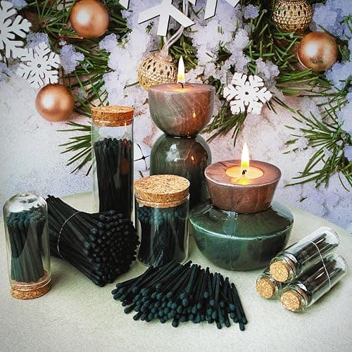 4" All Black Matches (100 Count, with Striking Stickers Included) | Decorative Unique & Fun for Your Home, Gifts, Accessories & Events | Premium Long Wood Safety Matches by Thankful Greetings thumbnail 7