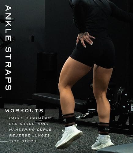 Gymreapers Ankle Straps For Cable Machine Kickbacks, Glute Workouts, Lower Body Exercises - Adjustable Leg Straps with Neoprene Padding thumbnail 5