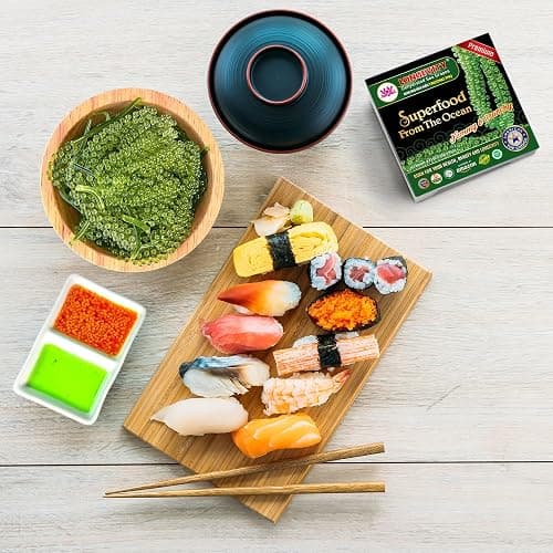 Longevity Dehydrated Sea Grapes, 4.23 oz of 6 packs, Umibudo Green Caviar, Lato Seaweed, Precious Gift From The Sea | Enhance Health, Boosting Immune System. thumbnail 5
