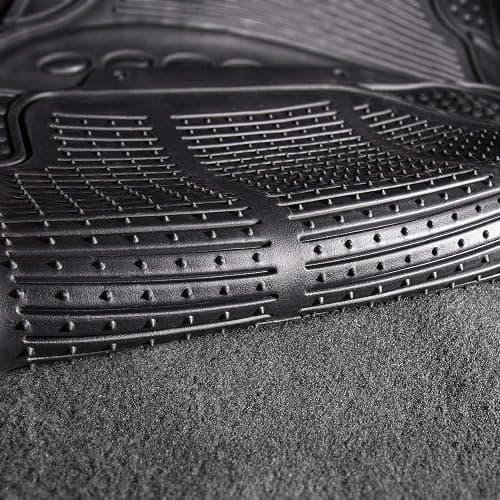 FH Group Car Floor Mats - Heavy-Duty Rubber Floor Mats for Cars, Universal Fit Rear Set, Trimmable Automotive Floor Mats, ClimaProof Floor Mats For Most Sedan, SUV, Truck Floor Mats Black thumbnail 3