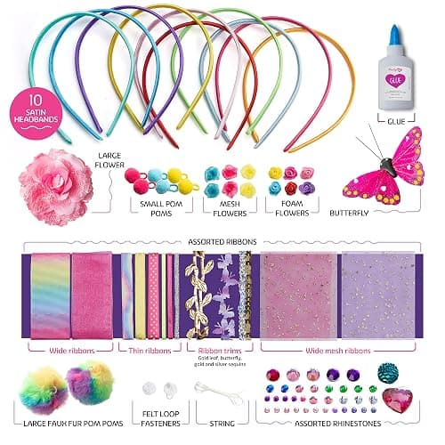 Pretty Me Headband Making Kit for Girls - Arts & Crafts Easter Gift - Make Your Own Fashion Headbands for Kids - DIY Hair Accessories - Gift for Ages 5-12 Year Old Girl - Little Kids Art & Craft Gifts thumbnail 5
