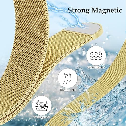 Waterproof Stainless Steel Milanese Band with Case Compatible for Apple Watch 38mm 40mm 41mm 42mm 44mm 45mm 46mm 49mm Women/Men,Magnetic Strap for iWatch Series 11 10 9 8 7 6 5 4 3 2 1 SE SE3 Ultra2/3 thumbnail 2