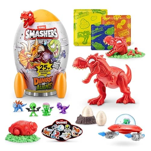 Smashers Dino vs Aliens Medium(T-REX) by ZURU, Smashable Egg Toy for Boys - Image 1