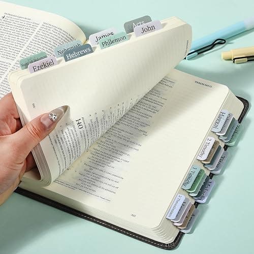 Mr. Pen- Bible Tabs, 75 Tabs, Coastal Meadow, Laminated Bible Tabs for Women and Men, Bible Tabs for Study Bible, Bible Index Tabs, Bible Book Tabs, Bible Labels Tabs, Mr Pen Bible Tabs thumbnail 2