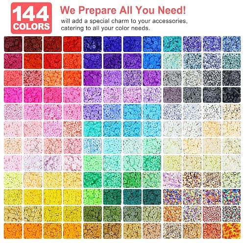 Redtwo 23000Pcs Clay Beads Friendship Bracelet Making Kit | 7 Boxes 144 Colors Beads Set for Friendship Jewelry Making Kit with Pendant Charms, Crafts Gifts for Girls Ages 6-12 Kids thumbnail 3