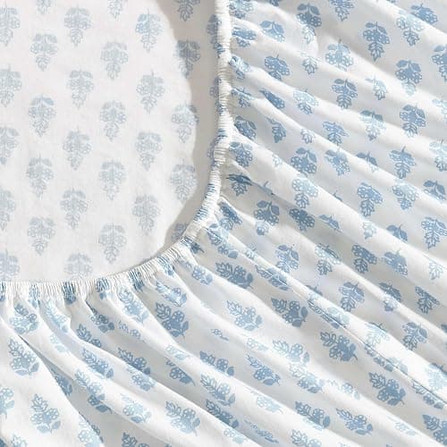 Laura Ashley - Full Sheets, Cotton Percale Bedding Set, Lightweight & Breathable Home Decor (Francesca Blue, Full) thumbnail 4