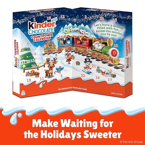 Kinder Chocolate Countdown Advent Calendar, Chocolate Candy, 2025, 2 Pack, Holiday gift for all, 24 Pieces 8.8 oz thumbnail 5