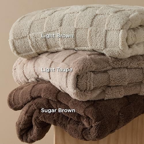Bedsure GentleSoft Fall Throw Blanket for Couch Dark Brown - Checkered Fleece Blankets Gifts for Women Men Girls, Cute Soft Cozy Throw for Bedroom Home Decor Gifts, 50x60 Inches thumbnail 9
