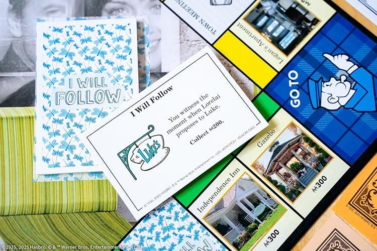 Monopoly: Gilmore Girls, Buy, Sell & Trade Iconic Stars Hollow Locations, Includes 6 Collectible Tokens Like Coffee Cup & Luke’s Hat, Fun Game for Fans & Families, Official Gilmore Girls Merchandise thumbnail 8