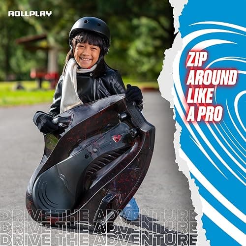 Rollplay Nighthawk Electric Ride On Toy for Ages 6 & Up with 12V 7AH Rechargeable Battery, Side Handlebars for Steering, Tall Rear Safety Flag, and a Top Speed of 6.5 MPH, White thumbnail 6
