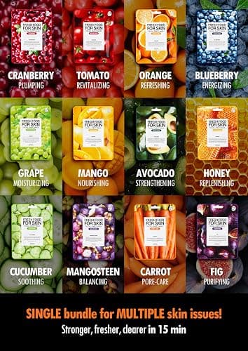 FARMSKIN Organic Face Mask, 12 pcs - Hydrating, Moisturizing, Brightening, Soothing, Cruelty-Free thumbnail 4