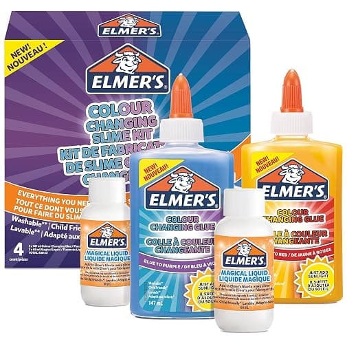 Elmer’s Colour Changing Slime Kit | Slime Supplies Include Colour Changing Glue & Magical Liquid Slime Activator | Activates with UV Light | Washable & Kid Friendly | 4 Count thumbnail 3