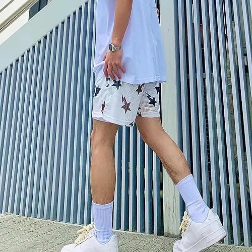 Eric Shorts Print Shorts Casual Workout Mesh Drawstring Basketball Running Short Pants Streetwear thumbnail 2