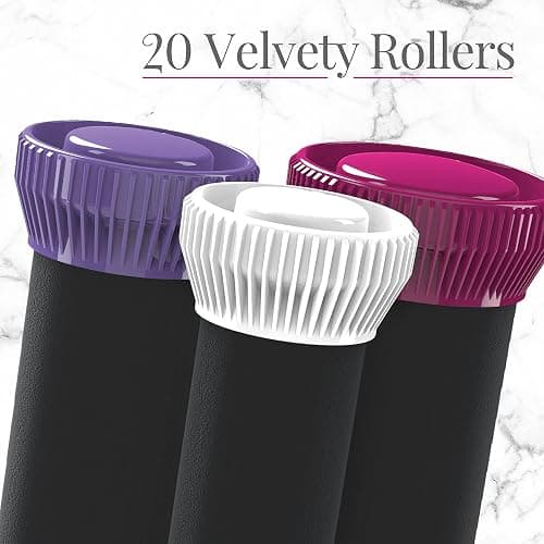 Remington Ionic Conditioning Hair Setter, 20 Velvet Hair Rollers, 6 Large (1¼”), 10 Medium (1"), 4 Small (¾”), Blowout Style Hair Curlers thumbnail 3