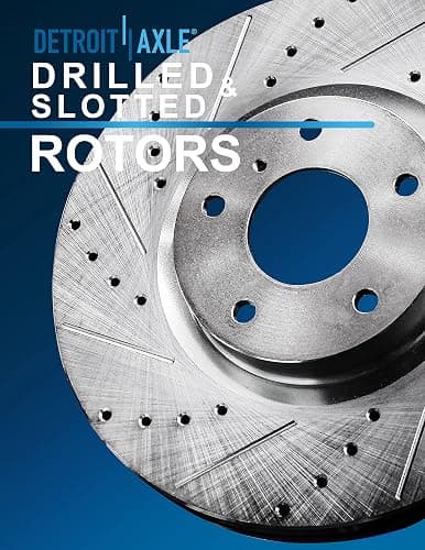 Detroit Axle - Brake Kit for 07-17 Jeep Wrangler Drilled Disc Brake Rotors 2007 2008 2009 2010 2011 2012 2013 2014 2015 2016 2017 Brakes Pads Replacement : 11.89" inch Front 12.44" inch Rear Rotors thumbnail 4