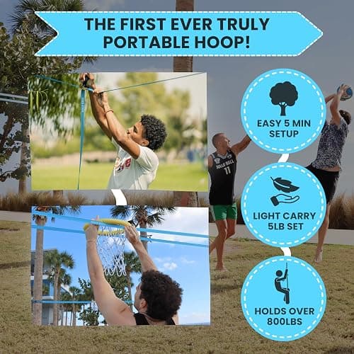 HALO BALL Portable Basketball Hoop with Adjustable Height - Play Floating Outdoor Yard Game at Beach, Lawn, Backyard, Pool, Grass - New Sport for Boys, Girls, Family thumbnail 6