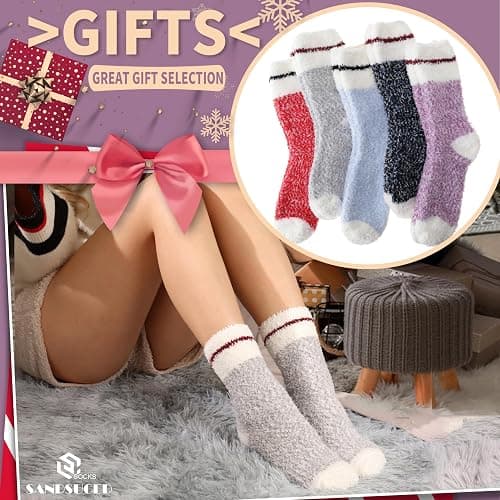 Womens Fuzzy Socks Fluffy Slipper Winter Warm Thick Plush Fleece Sleep Soft Home Socks thumbnail 7