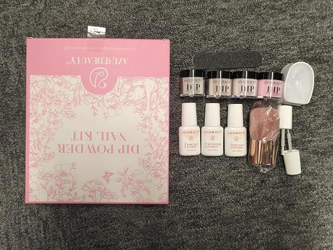AZUREBEAUTY Dip Powder Nail Starter Kit, 4 Colors Translucent Jelly Nude Gentle Pink Dipping Powder System Liquid Set with Base & Top Coat Activator for French Nail Art Manicure Salon DIY | 4 Colors, Translucent, Jelly, Nude, Gentle Pink, Liquid Set, Base & Top Coat, Activator, French Nail Art, Manicure thumbnail 7
