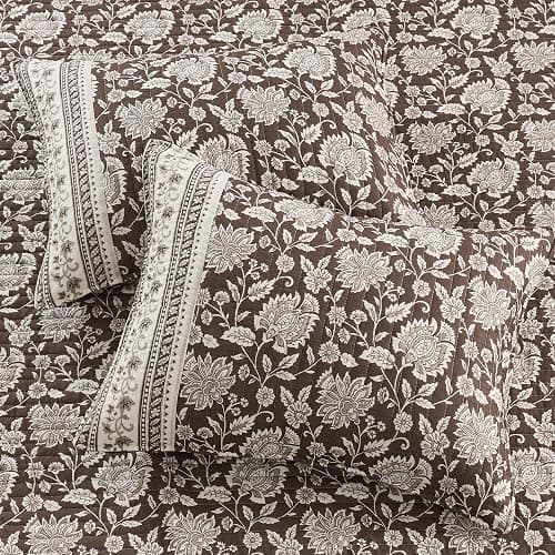 Levtex Home Adare Cocoa Reversible King/Cal King Quilt Set (106x92in) and 2 Pillow Shams (36x20in) - Floral Bedding - Brown Cream - Cotton King Size Quilt Bedding Set - Lightweight, Soft, Pre-Washed thumbnail 5