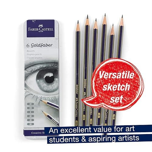 Faber-Castell Graphite Sketch Pencil Set - 6 Graphite Pencils (2H, HB, B, 2B, 4B, 6B), Drawing Pencils and Sketching Supplies thumbnail 2