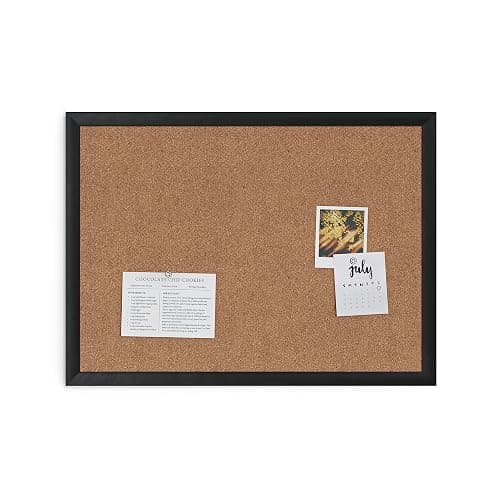 U Brands Cork Bulletin Board, 17" x 23", Black Wood Frame thumbnail 4