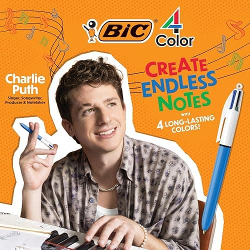 BIC 4-Color Retractable Ballpoint Pens with 1.0 mm Medium Point and Assorted Ink Colors, 12-Count Pack thumbnail 4