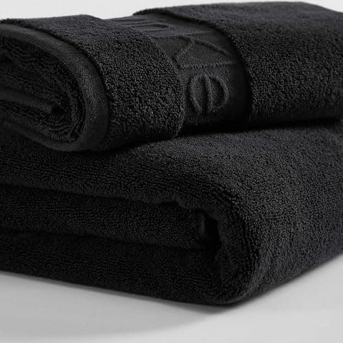Calvin Klein - Bath Towels, Super Soft & Absorbent Cotton Towels, Zero Twist Construction, Brand Locker Loop for Easy Hanging (Iconic Solid Black, 3 Piece) thumbnail 4