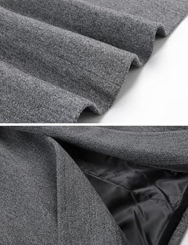 Tanming Women's Notch Lapel Double Breasted Wool Blend Mid Long Pea Trench Coat thumbnail 6