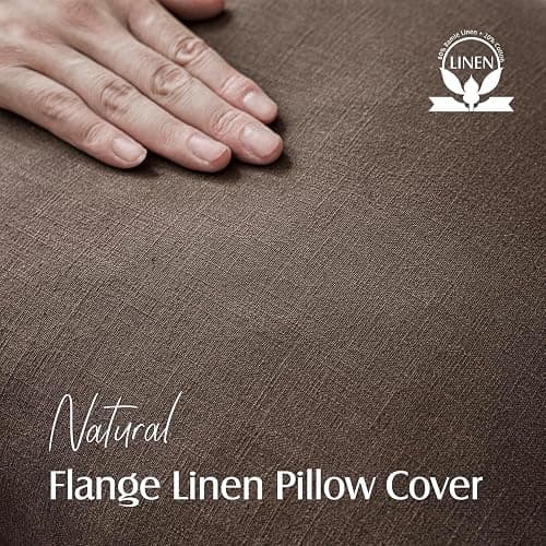 Foindtower Pack of 2, Decorative Linen Soild Throw Pillow Covers Soft Accent Cushion Case Boho Farmhouse Neutral Pillowcase for Couch Sofa Bedroom Living Room Home Decor 18 x 18 Inch Reddish Brown thumbnail 2