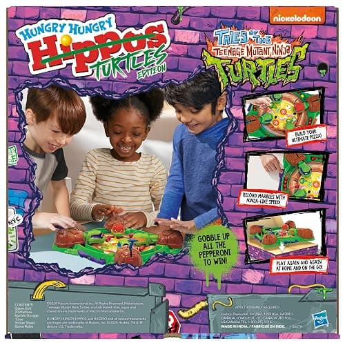 Hasbro Games Hungry Hungry Hippos: Teenage Mutant Ninja Turtles Edition Game | Ages 4 and Up | 2 to 4 Players | Kids Board Games | Gifts for Preschoolers (Amazon Exclusive) thumbnail 3