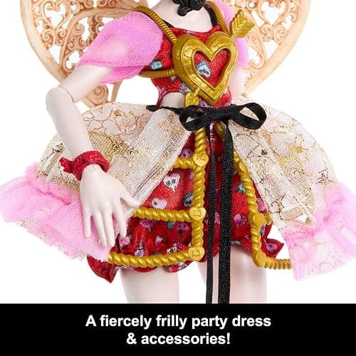 Monster High Scary Sweet Birthday Doll, Cupid Asteria in Pink and Red Party Dress with Themed Accessories Like Invite, Balloon, Gift and More thumbnail 4