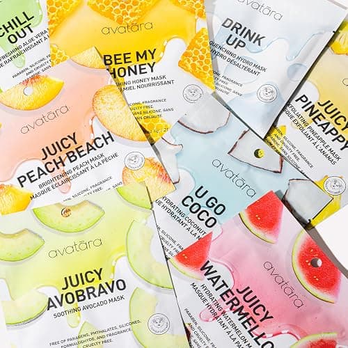 Avatara All-Stars 8-Pack Facial Sheet Mask Variety Pack | Clean K-Beauty Set for Dry, Sensitive, Uneven Skin | Gentle Moisture | Fragrance-Free, Paraben-Free & Cruelty-Free Korean Masks thumbnail 9