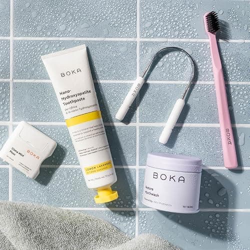 Boka Tongue Scraper for Adults & Kids with Case - Stainless Steel Tongue Cleaner w/Linen Travel Pouch - Scrubber to Remove Tongue Buildup and Freshens Breath (Pack of 1) thumbnail 6