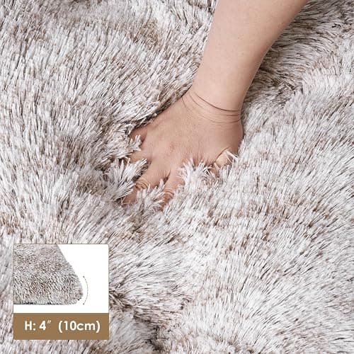 EHEYCIGA Fluffy Dog Crate Bed for Large Dogs, Plush Faux Fur Crate Pad, Calming Anti Anxiety Large Dog Bed, Washable Soft Warm Mat with Non-Slip Bottom, Brown thumbnail 3