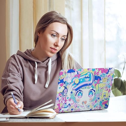 Laptop Skin Decal HP 15.6" - Kawaii Girl Laptop Cover Sticker No Cutting Required, No Bubble, Waterproof, Scratch Resistant - Including Wide Screen and Wrist Pad thumbnail 6