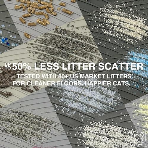 BANLYEO L Cat Litter Mat - 34x22 in, Water Proof, US Designed Kitty Litter Trapping Mat, Easy to Clean, Scatter Control, Odorless, Less Mess and Clean Floors, Pet Supplies for Indoor Cats, Warm Beige thumbnail 5