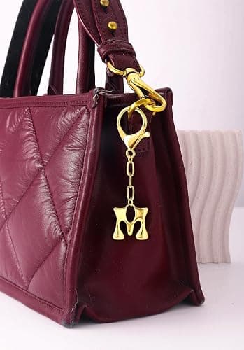 GAOKOXI Gold Bubble Initial Keychain Charm for Women Chunky Bag Purse Charms A-Z Letter Key Chains for Handbag Accessories thumbnail 2