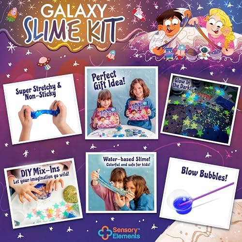 Galaxy Slime Kit for Boys & Girls - Colorful Premade Galaxy Slime for Kids, DIY Toy Slime Set with Glow in The Dark Stars, Idea for Christmas & Holiday, Boys & Girls Ages 5-12+ thumbnail 4