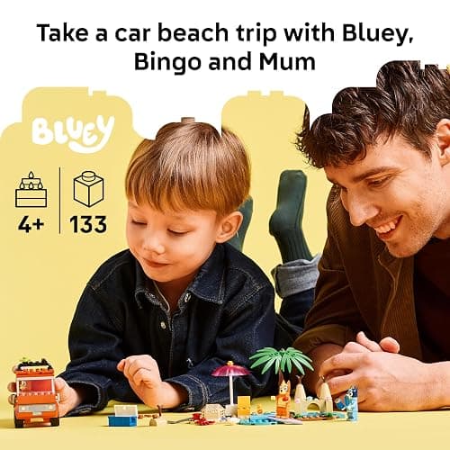 LEGO Bluey: Bluey’s Beach & Family Car Trip - Toddler Learning Toy for Kids 4+ - Includes Bluey, Bingo, and Mum Minifigures - Birthday Gift for Boys and Girls, Ages 4+ - 11202 thumbnail 2