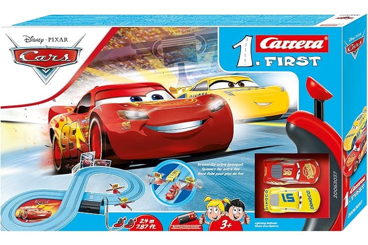 Carrera First Disney Cars Slot Car Race Track Set – Lightning McQueen | Battery-powered slot car track, Lightning McQueen toy for kids 3+, includes McQueen & Cruz, beginner-friendly, easy setup thumbnail 2