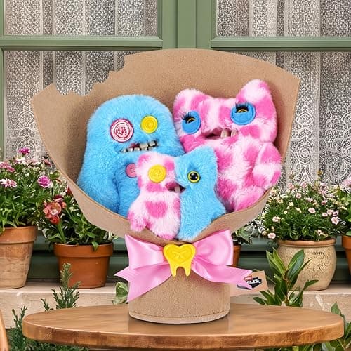 Fuggler Bouquets: 2x9 Inch + 1x3.5 Inch Plush Set (Sasquoosh, Stinkface, Squooshface) by ZURU, Funny Ugly Monster Designs, Unique Gift for Collectors | Sasquoosh, Stinkface, Squooshface, Funny Ugly Monster Designs, Unique Gift for Collectors thumbnail 2