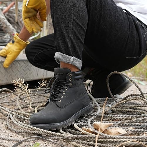 SAFETY LOONG Work Boots for Men Waterproof Soft Toe Non Slip Comfortable Leather Workboots thumbnail 2