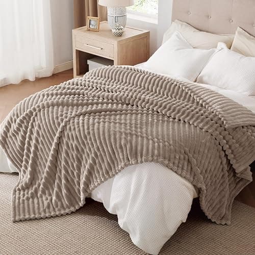 Bedsure GentleSoft Mocha Meringue California King Size Blanket for Couch - Cozy Soft Blankets for Women, Cute Small Fleece Throws for Girls, Birthday Gifts for Women, 102x96 Inches thumbnail 6