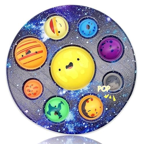 Eight Planet Cave Bubble Push Sensory Fidget Toy, Galaxy Cave Digits Fidget Toys, Autistic Adults Simple Sensory Anxiety Relief Big Cave, Bubble Early Education Tools Toys for Kids