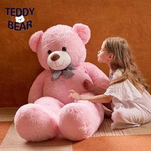 47 inch Big Giant Teddy Bear Stuffed Animals, Pink Soft Plush Life Size Bear Toy All Ages Gift for Children/Girlfriend/Valentine's Day/Christmas/Birthday/Baby Shower/Wedding/Party Decorations thumbnail 4