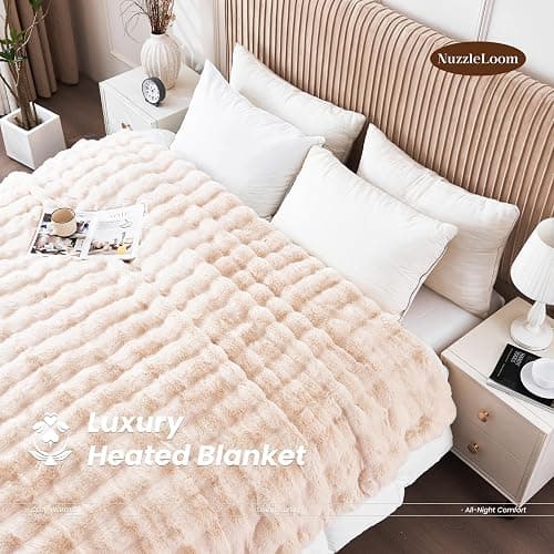 Heated Blanket Twin 62''x 84'', Fast Heating Electric Blanket Ultra-Soft Faux Rabbit Fur with 5 Heat Levels & 5H Auto Shut-Off, Overheat Protection, Machine Washable thumbnail 3