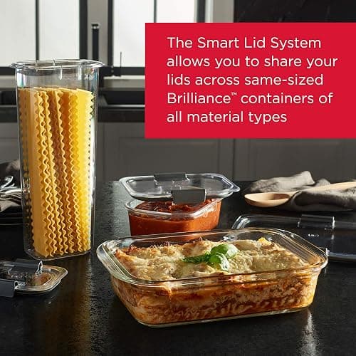 Rubbermaid Brilliance Glass Food Storage Containers, 3.2 Cup, Set of 4, BPA-Free, Leak-Proof, Clear thumbnail 4