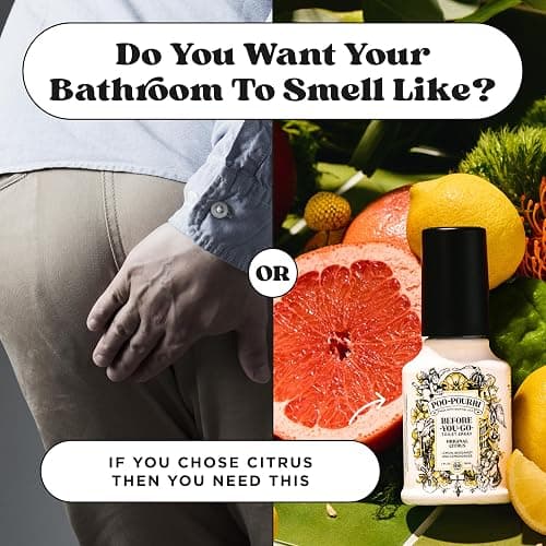 Poo-Pourri Before-You-Go Toilet Spray, Original Citrus, 2 Fl Oz, Up to 100 Uses, Bathroom Odor Deodorizer with Essential Oils for Home or Work, Travel Essentials, TSA Approved Size, Lemon Bergamot thumbnail 8