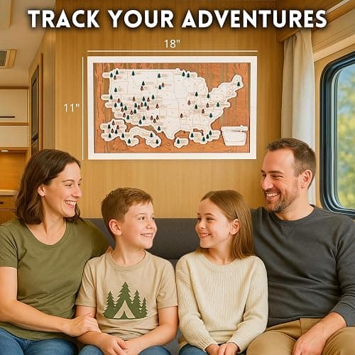National Parks Map – USA Travel Tracker with Checklist, Pins & Stickers – Adventure Gift for Park Lovers, Couples & Families, Bucket List Wall Art Decor thumbnail 5