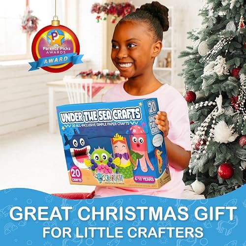 Craftikit® 20 Under The Sea Arts & Crafts Kits for Kids – Mermaid & Sea Animal Paper Crafts for Girls & Boys Ages 4-10 – Preschool Art Supplies & Toddler Craft Set thumbnail 2
